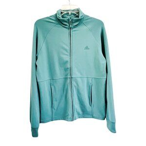 Adidas Sage Green Women's Large Athletic Stretch Track Jacket